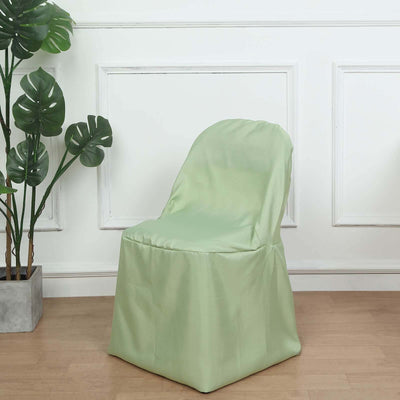 Polyester Folding Chair Cover Sage Green - Reusable Stain-Resistant Slipcover