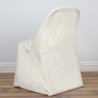 Polyester Folding Chair Cover Ivory - Reusable & Stain Resistant Slip On Cover