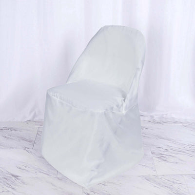 Polyester Folding Chair Cover White - Reusable & Stain Resistant Slip On Cover for a Polished Look
