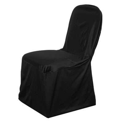 Scuba Stretch Banquet Chair Cover Black - Wrinkle Free & Durable Slim Fit Slipcover