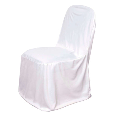 Scuba Stretch Banquet Chair Cover White - Classy Wrinkle Free & Durable Slim Fit Slipcover