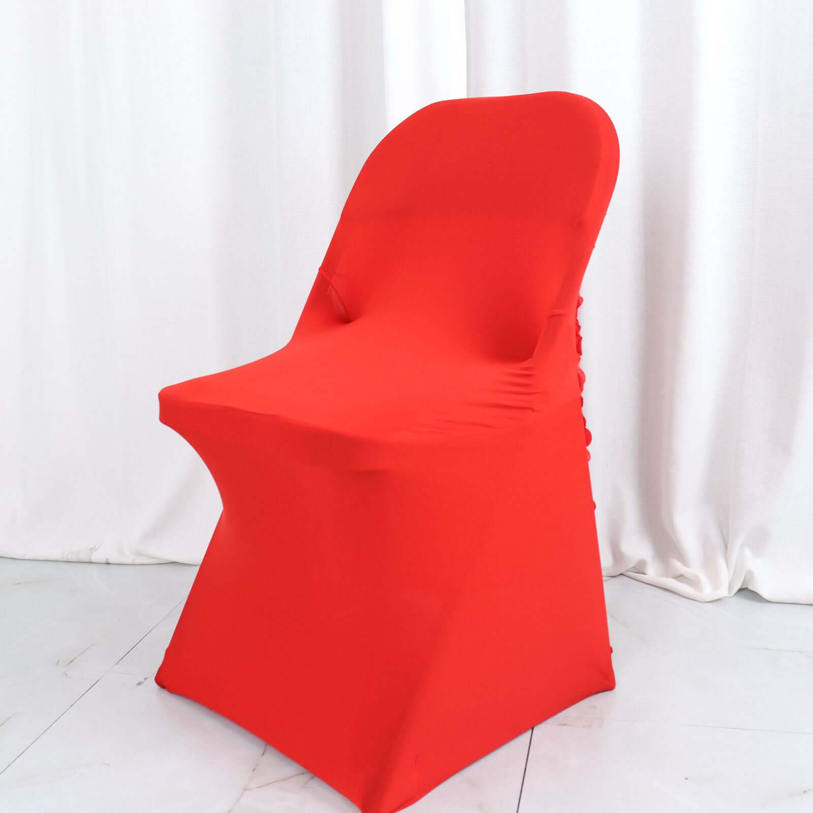 Red Satin Rosette Stretch Chair Cover | eFavormart.com