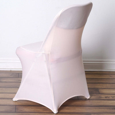Stretch Spandex Folding Chair Cover Blush - Durable 160GSM Fitted Slipcover