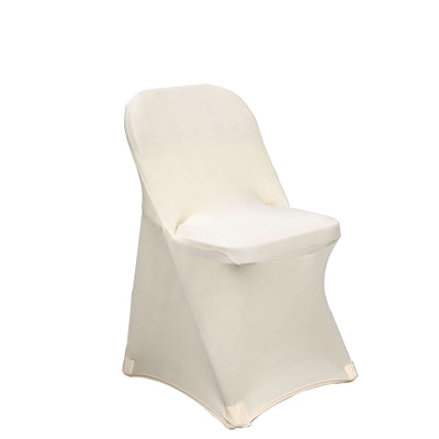 Stretch Spandex Folding Chair Cover Beige - Durable 160GSM Fitted Slipcover
