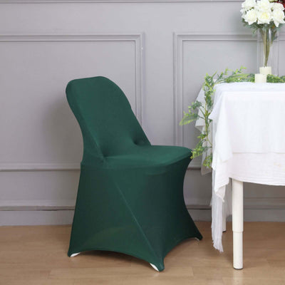 Stretch Spandex Folding Chair Cover Hunter Emerald Green - Durable 160GSM Fitted Slipcover