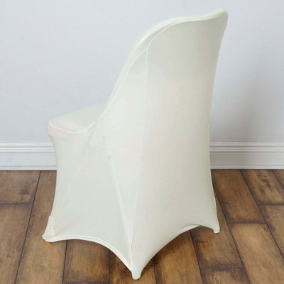Stretch Spandex Folding Chair Cover Ivory - Durable 160GSM Fitted Slipcover