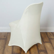 Ivory Spandex Stretch Fitted Folding Slip On Chair Cover 160 GSM