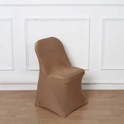 Stretch Spandex Folding Chair Cover Taupe - Durable 160GSM Fitted Slipcover