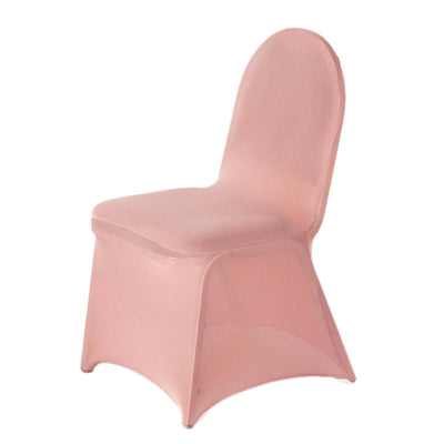 Spandex Stretch Fitted Banquet Chair Cover 160GSM Dusty Rose - Durable Slip-On Slipcover