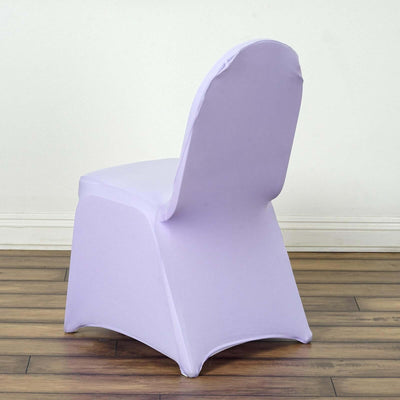 Spandex Stretch Fitted Banquet Chair Cover 160GSM Lavender Lilac - Durable Slip-On Slipcover