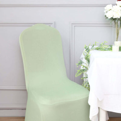 Spandex Stretch Fitted Banquet Chair Cover 160GSM Sage Green - Durable Slip-On Slipcover