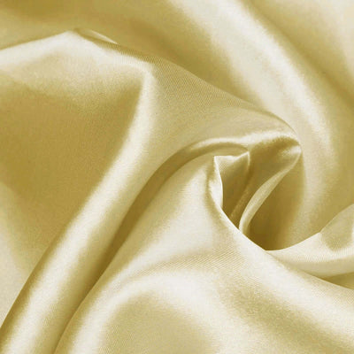 Satin Self-Tie Universal Chair Cover Champagne - Reusable Slip-On Slipcover for Folding, Dining, Banquet & Standard Size Chairs