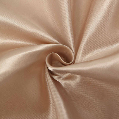 Satin Self-Tie Universal Chair Cover Nude - Reusable Slip-On Slipcover for Folding, Dining, Banquet & Standard Size Chairs