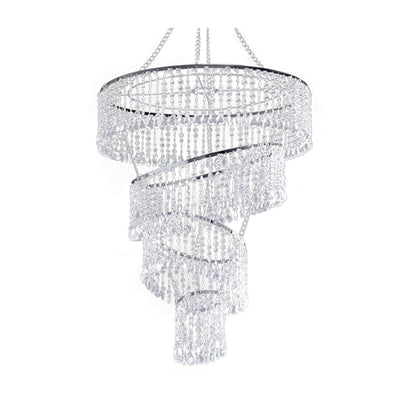 4-Tier Acrylic Diamond Crystal Chandelier Hanging Pendant Lighting Chandelier 24"