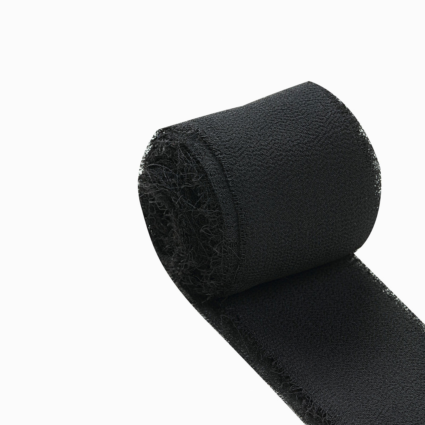 2-Pack Black Silk Chiffon Linen Ribbon Roll | eFavormart.com