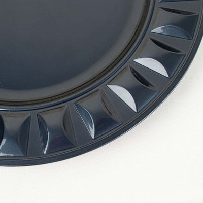 6-Pack Plastic Charger Plates 13" Round Navy Blue Bejeweled Rim - Dinner Charger Tableware