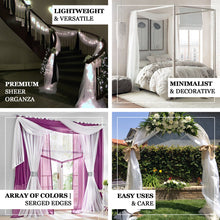 Fuchsia Sheer Organza Wedding Arch Draping Fabric, Long Curtain Backdrop Window Scarf Valance 18ft