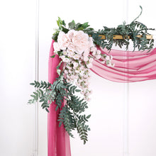 Fuchsia Sheer Organza Wedding Arch Draping Fabric, Long Curtain Backdrop Window Scarf Valance 18ft