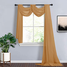 Gold Sheer Organza Wedding Arch Draping Fabric, Long Curtain Backdrop Window Scarf Valance 18ft