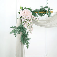Silver Sheer Organza Wedding Arch Draping Fabric, Long Curtain Backdrop Window Scarf Valance 18ft