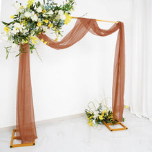 Terracotta (Rust) Sheer Organza Wedding Arch Draping Fabric, Long Curtain Backdrop Window Scarf 18ft