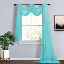 Turquoise Sheer Organza Wedding Arch Draping Fabric, Long Curtain Backdrop Window Scarf Valance 18ft