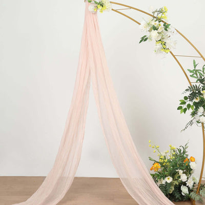 Blush Gauze Cheesecloth Draping Fabric Wedding Arch Decorations, Window Scarf Valance, Boho Arbor Long Curtain Panel 20ft