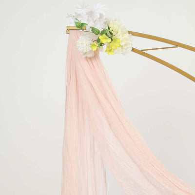 Blush Gauze Cheesecloth Draping Fabric Wedding Arch Decorations, Window Scarf Valance, Boho Arbor Long Curtain Panel 20ft
