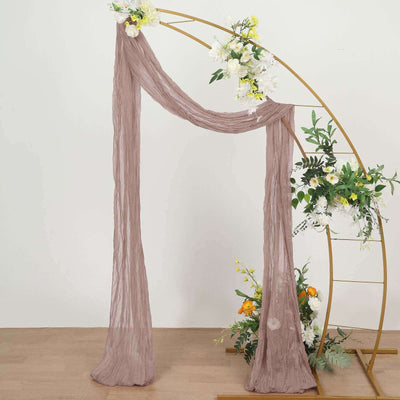 Dusty Rose Gauze Cheesecloth Draping Fabric Wedding Arch Decorations, Window Scarf Valance Drapes, Boho Arbor Long Curtain Panel 20ft