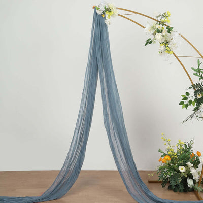 Dusty Blue Gauze Cheesecloth Draping Fabric Wedding Arch Decorations, Window Scarf Valance, Boho Arbor Long Curtain Panel 20ft
