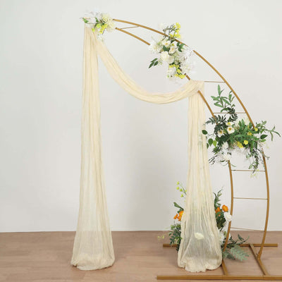 Cream Gauze Cheesecloth Draping Fabric Wedding Arch Decorations, Window Scarf Valance Drapes, Boho Arbor Long Curtain Panel 20ft