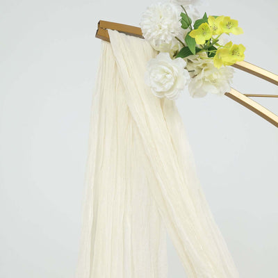 Ivory Gauze Cheesecloth Draping Fabric Wedding Arch Decorations, Window Scarf Valance Drapes, Boho Arbor Long Curtain Panel 20ft