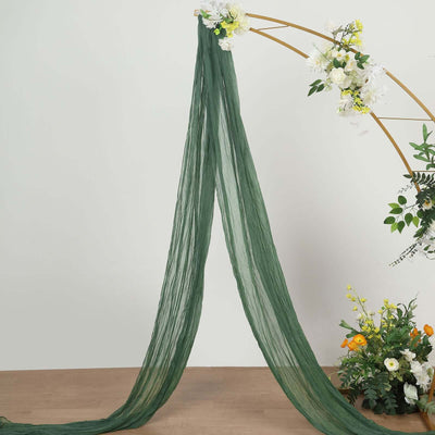 Olive Green Gauze Cheesecloth Draping Fabric Wedding Arch Decorations, Window Scarf Valance Drapes, Boho Arbor Long Curtain Panel 20ft