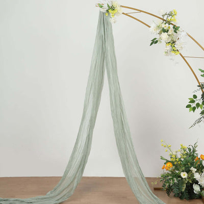 Sage Green Gauze Cheesecloth Draping Fabric Wedding Arch Decorations, Window Scarf Valance Drapes, Boho Arbor Long Curtain Panel 20ft