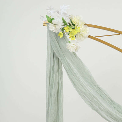 Sage Green Gauze Cheesecloth Draping Fabric Wedding Arch Decorations, Window Scarf Valance Drapes, Boho Arbor Long Curtain Panel 20ft
