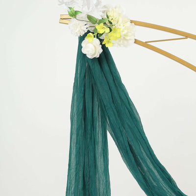 Peacock Teal Gauze Cheesecloth Draping Fabric Wedding Arch Decorations, Window Scarf Valance Drapes, Boho Arbor Long Curtain Panel 20ft