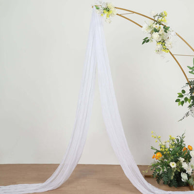 White Gauze Cheesecloth Draping Fabric Wedding Arch Decorations, Window Scarf Valance Drapes, Boho Arbor Long Curtain Panel 20ft