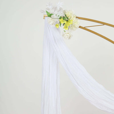 White Gauze Cheesecloth Draping Fabric Wedding Arch Decorations, Window Scarf Valance Drapes, Boho Arbor Long Curtain Panel 20ft