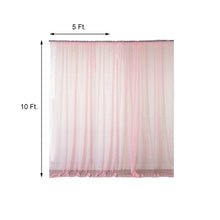 Sheer Blush Lace Drape Curtain with measurements of 5 ft and 10 ft