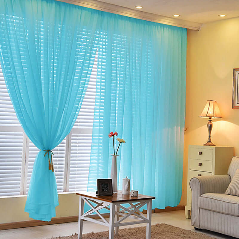 Turquoise Inherently Flame Resistant Sheer Curtain Panel Backdrops   CUR PANORGZ TURQ 1024x1024 