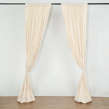 2 Pack Beige Scuba Polyester Curtain Divider Drape Panel Inherently Flame Resistant Backdrops