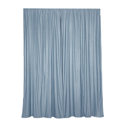 2 Pack Dusty Blue Scuba Polyester Backdrop Drape Curtains, Durable Flame Resistant Event Divider Panels Wrinkle Free With Rod Pockets - 10ftx10ft