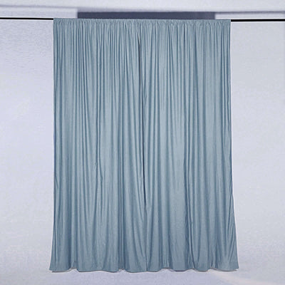 2 Pack Dusty Blue Scuba Polyester Backdrop Drape Curtains, Durable Flame Resistant Event Divider Panels Wrinkle Free With Rod Pockets - 10ftx10ft