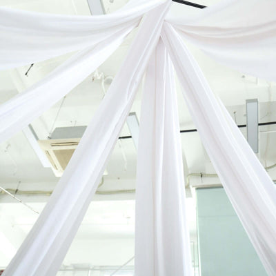 White Scuba Polyester Ceiling/Curtain Draping Fabric, Commercial Grade Fire Retardant Wrinkle Free Backdrop Panel With Rod Pocket - 5ftx30ft