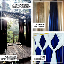 Black Scuba Polyester Backdrop Drape Curtains, Inherently Flame Resistant Event Divider Panels