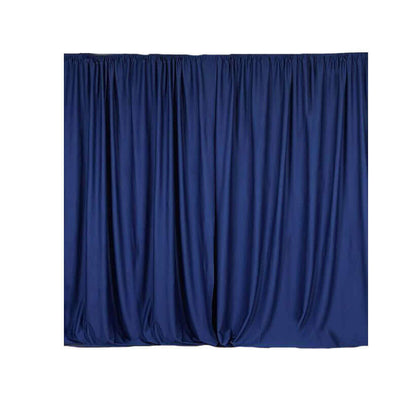2 Pack Navy Blue Scuba Polyester Backdrop Drape Curtains, Durable Flame Resistant Event Divider Panels Wrinkle Free With Rod Pockets - 10ftx10ft