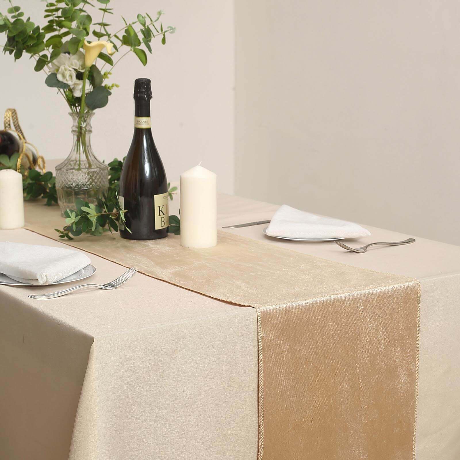 Champagne Premium Velvet Table Runner 12