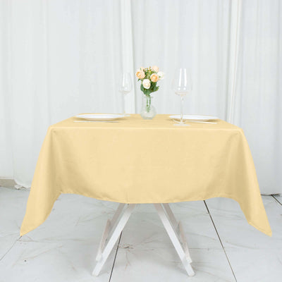 Premium Polyester Square Tablecloth 54"x54" Champagne - 220GSM Wrinkle-Resistant Table Cover