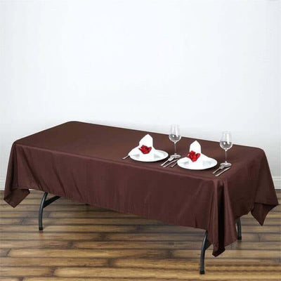 Polyester Rectangle Tablecloth 60"x102" Chocolate - Wrinkle-Resistant Finish