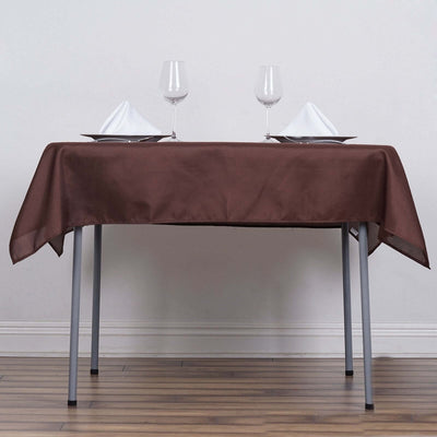 Polyester Square Tablecloth 54"x54" Chocolate - Wrinkle-Resistant Table Cover